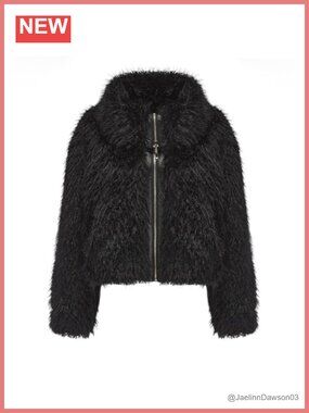 Women's Short Faux Fur Jacket Warm Lapel Coat